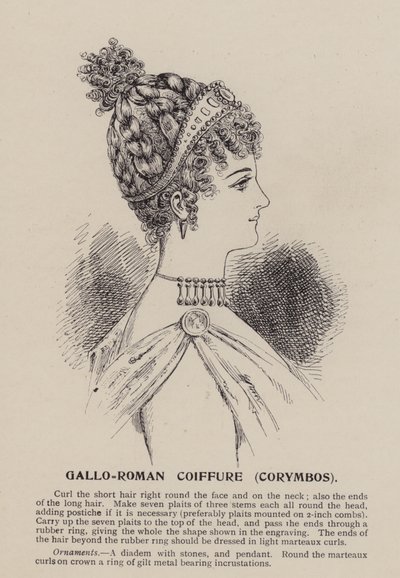 Fryzura galo-rzymska, Corymbos (rycina) autorstwa English School