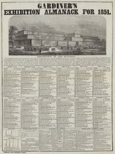 Almanach Wystawy Ogrodników na rok 1851 autorstwa English School