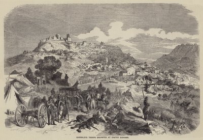 Oddziały Garibaldiego obozujące w Castro Giovanni (rycina) autorstwa English School