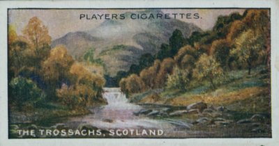 Klejnoty brytyjskiej scenerii: Trossachs, Szkocja (kolorowa litografia) autorstwa English School
