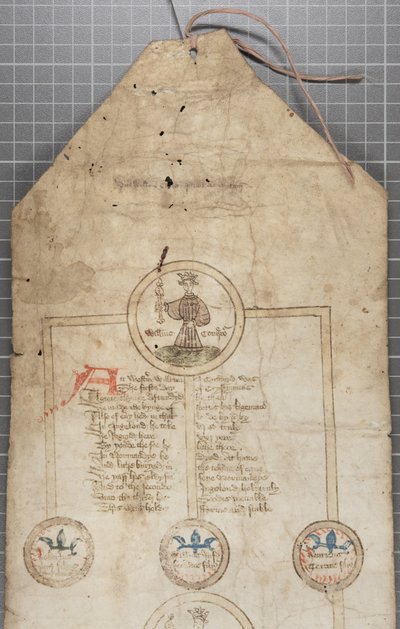 Zwój genealogiczny królów Anglii, ok. 1440-79 (pióro i atrament na pergaminie) autorstwa English School