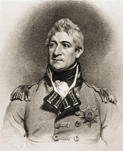 Generał Sir Thomas Picton (1758-1815) (lito) autorstwa English School