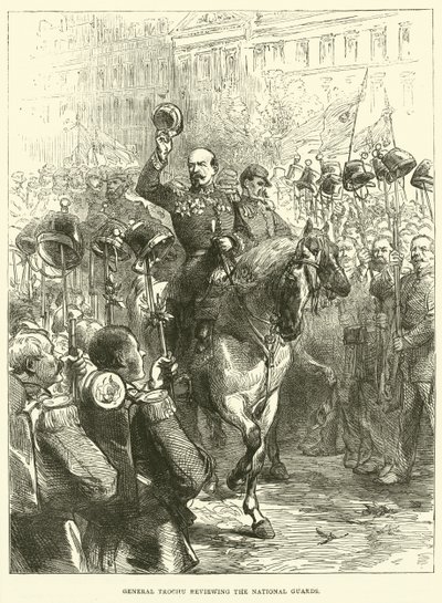 Generał Trochu dokonujący przeglądu Gwardii Narodowej, wrzesień 1870 r autorstwa English School