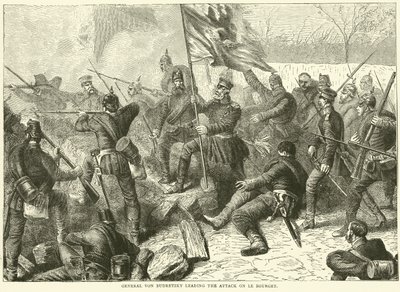 Generał Von Budretzky kierujący atakiem na Le Bourget, październik 1870 autorstwa English School