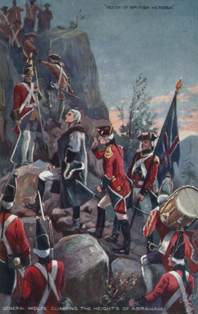 Generał Wolfe wspina się na Wzgórza Abrahama, Quebec, 1759 autorstwa English School