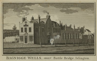 Ogólny widok na Bagnigge Wells autorstwa English School