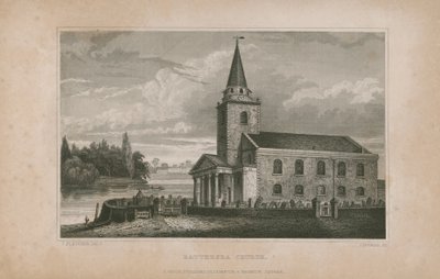 Ogólny widok kościoła Battersea autorstwa English School