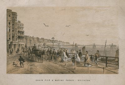 Widok ogólny molo Chain Pier i Marine Parade w Brighton autorstwa English School