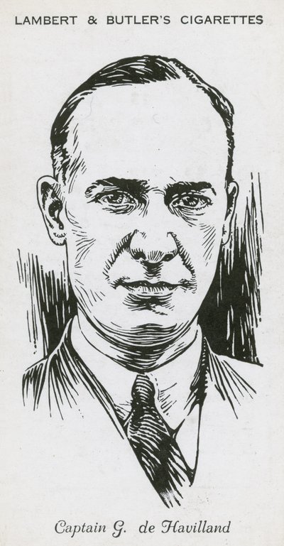 Geoffrey de Havilland, angielski lotnik, konstruktor i producent samolotów autorstwa English School