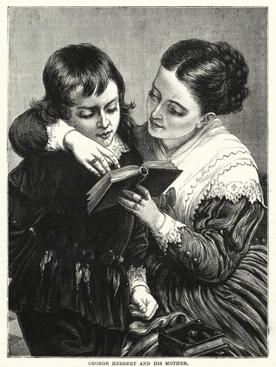 George Herbert i jego Matka (grafika) autorstwa English School