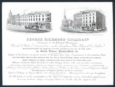 George Richmond Collis & Co, karta handlowa autorstwa English School