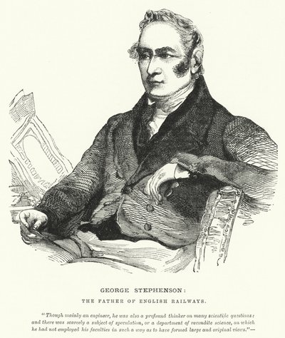 George Stephenson, ojciec angielskich kolei (grafika) autorstwa English School