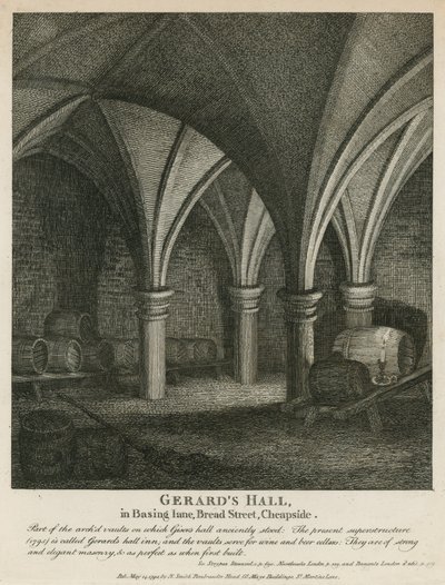 Gerards Hall w Basing Lane, Bread Street, Cheapside autorstwa English School