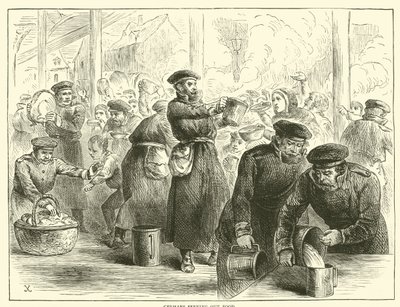 Niemcy wydający jedzenie, styczeń 1871 autorstwa English School