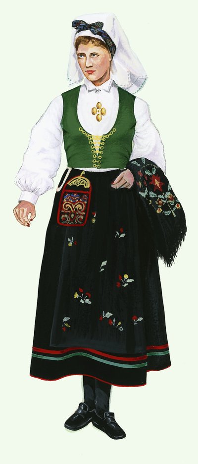 Dziewczyna w stroju ludowym autorstwa English School