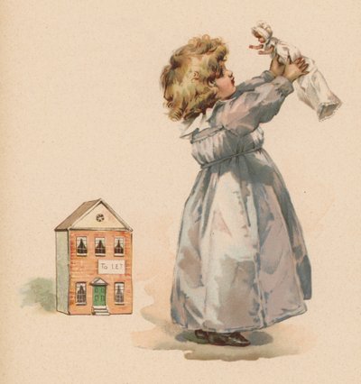 Dziewczyna z lalką (chromolitho) autorstwa English School