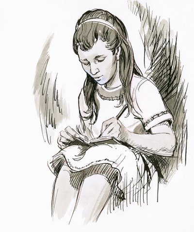 Dziewczyna pisze autorstwa English School