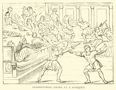 Pokazy gladiatorów na bankiecie autorstwa English School