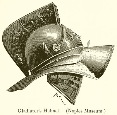 Hełm gladiatorów. (Muzeum w Neapolu) autorstwa English School