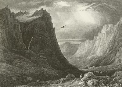 Glencoe, patrząc w dół przełęczy autorstwa English School