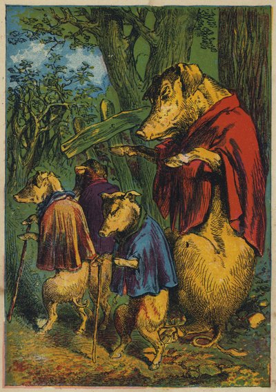 Going to Seek Their Fortunes (kolorowa litografia) autorstwa English School
