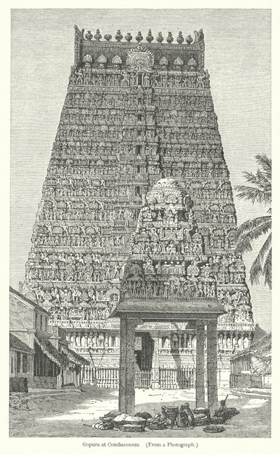 Gopura w Combaconum (rycina) autorstwa English School