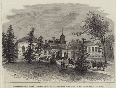 Dom rządowy, Ottawa, Dominium Kanady, rezydencja księżniczki Louise i markiza Lorne (rycina) autorstwa English School