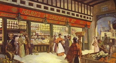 Grainger Market Hall Bazaar Newcastle, nadal istnieje w swojej pierwotnej formie, 1895 autorstwa English School