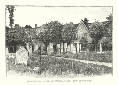Szkoły średnie i przytułki, Walthamstow Churchyard (rycina) autorstwa English School