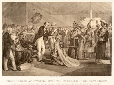 Grand Durbar w Cawnpore po stłumieniu buntu Sepoy autorstwa English School