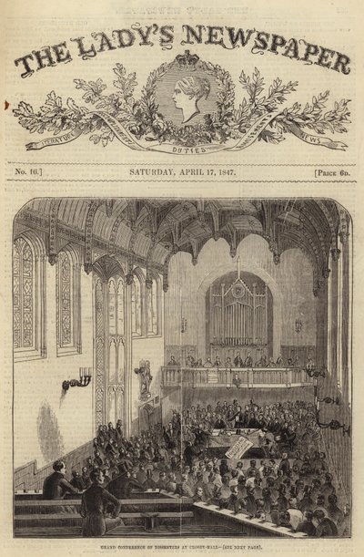 Wielka konferencja dysydentów w Crosby Hall, Londyn, 1847 autorstwa English School