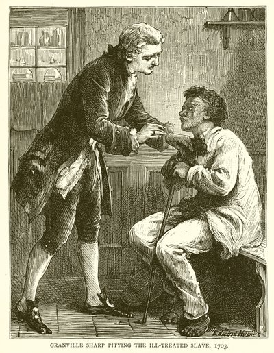 Granville Sharp żałujący źle traktowanego niewolnika, 1703 autorstwa English School
