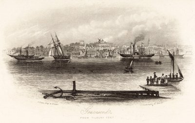 Gravesend z Tilbury Fort autorstwa English School