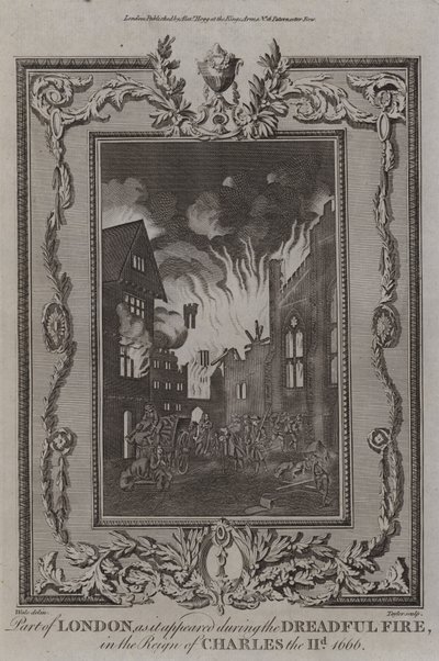 Wielki pożar Londynu, 1666 autorstwa English School