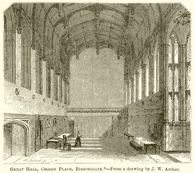 Wielka Sala, Crosby Place, Bishopsgate autorstwa English School