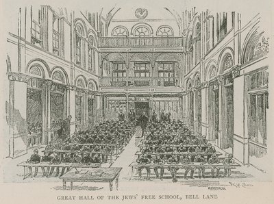 Wielka Sala Wolnej Szkoły Żydów, Bell Lane, Londyn autorstwa English School