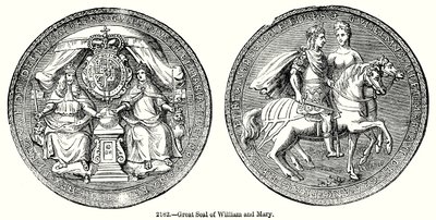 Wielka pieczęć Williama i Marii (grawerunek) autorstwa English School