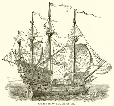 Wielki statek króla Henryka VIII autorstwa English School