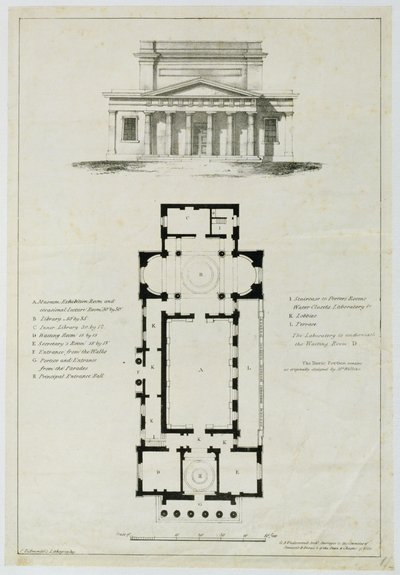 Plan parteru dolnych sal zgromadzeń, Bath, rytowany przez Charlesa Hullmandela (1789-1850) autorstwa English School