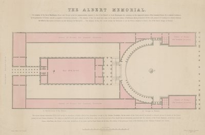 Plan podstawy Albert Memorial, zaproponowany w Burlington House autorstwa English School