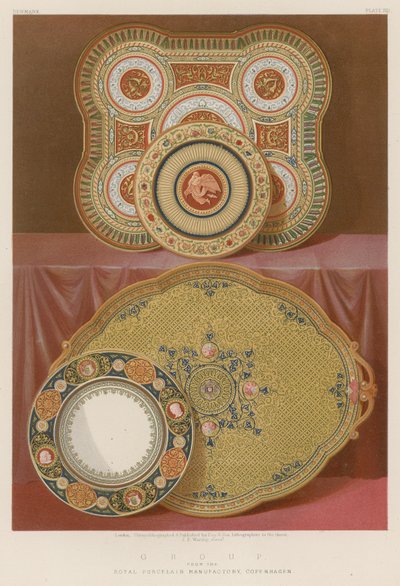 Grupa z Królewskiej Manufaktury Porcelany, Kopenhaga autorstwa English School