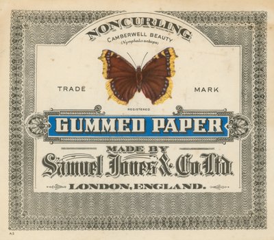 Gumowany papier, wyprodukowany przez Samuel Jones & Co Ltd, Londyn autorstwa English School