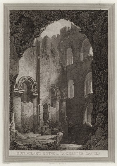 Wieża Gundulphs, zamek Rochester autorstwa English School