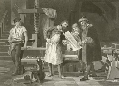 Gutenberg 1400-1468 autorstwa English School