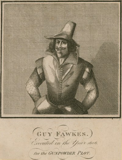 Guy Fawkes, stracony w 1606 roku za spisek prochowy autorstwa English School