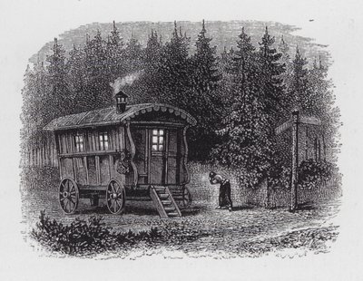 Cygańska karawana (grawerowanie) autorstwa English School