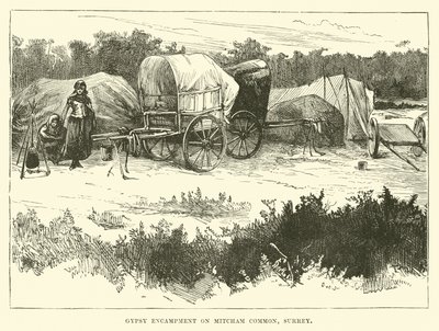 Obóz cygański na Mitcham Common, Surrey autorstwa English School