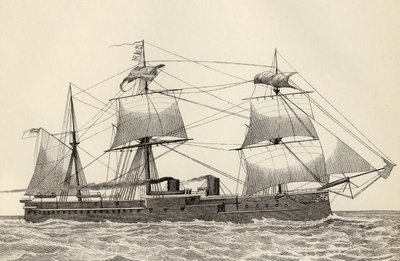 HMS Alexandra, z "The National Encyclopaedia", wydanej przez Williama Mackenzie, Londyn, koniec XIX wieku autorstwa English School