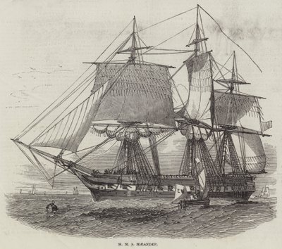 HMS Maeander (grawerowanie) autorstwa English School