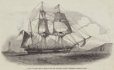 HMS „Plover”, wysłany w poszukiwaniu arktycznej wyprawy Sir Johna Franklina (rycina) autorstwa English School